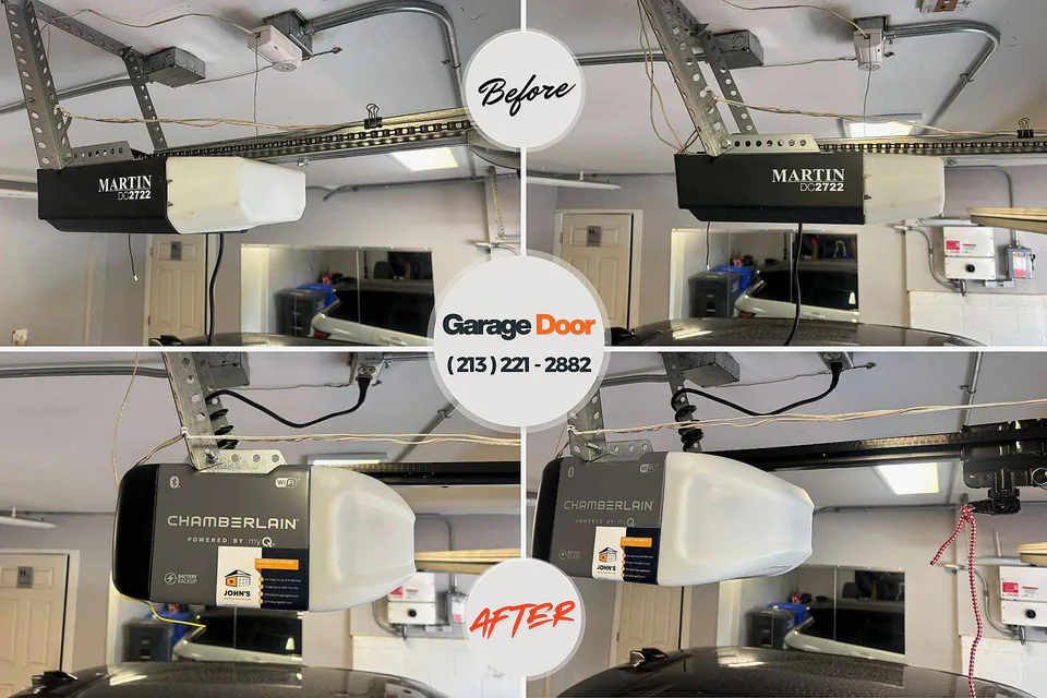 Before and after: garage door repair Daytona Beach Shores, FL